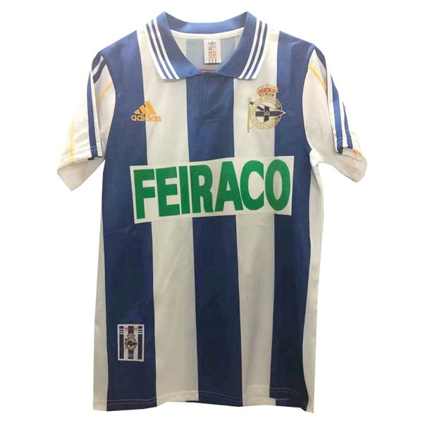 Camiseta Deportivo Primera equipo Retro 1999 2000 Azul Blanco
